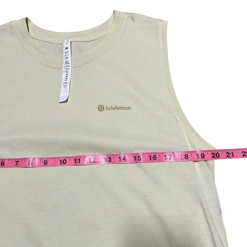Lululemon All Yours Graphic Tank Dewy Pale Yellow Sleeveless Top Size 10